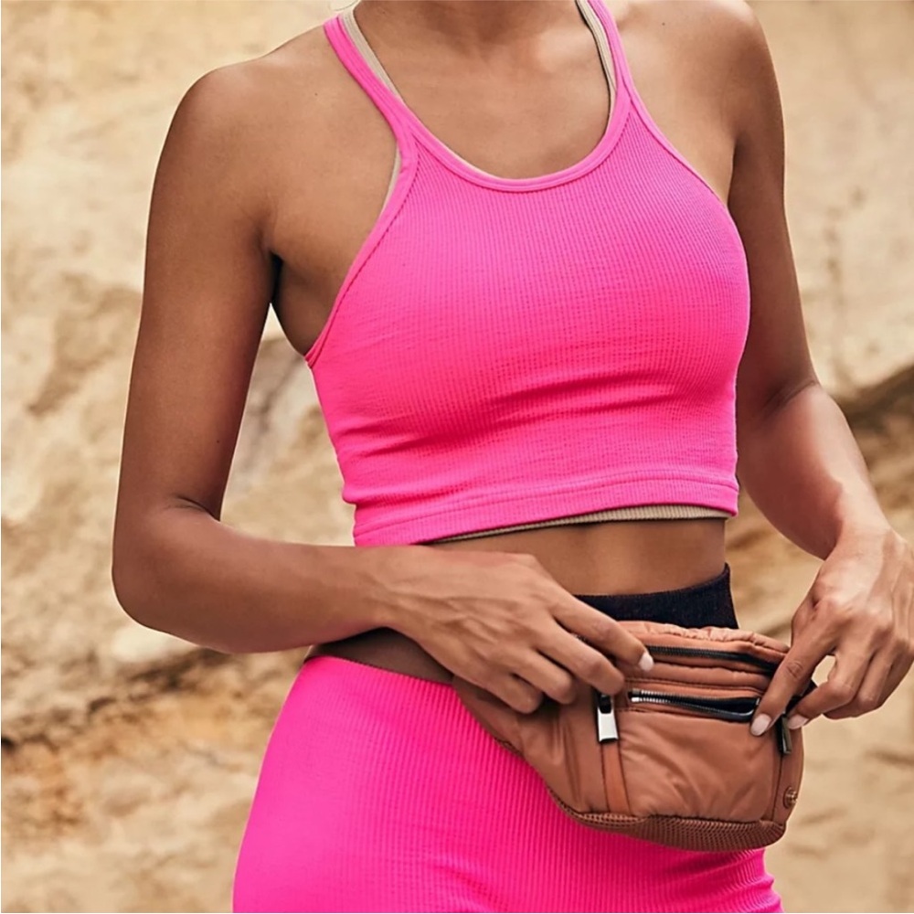 NWOT Free People Happiness RunsTank in Malibu (hot pink) Size XS/S (0-6) - Picture 3 of 5